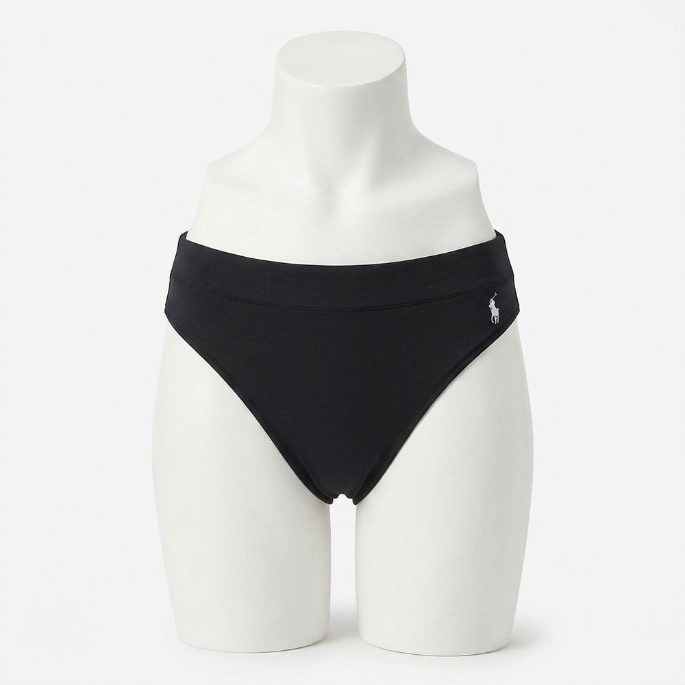 NEW POLO RALPH LAUREN high-rise high-cut organic cotton brief in onyx